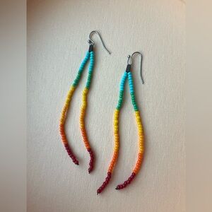 Handmade Rainbow Beaded Earrings